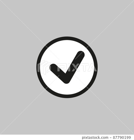 Check mark icon vector. Checklist icon symbol illustration. Verify, confirm icon 87790199