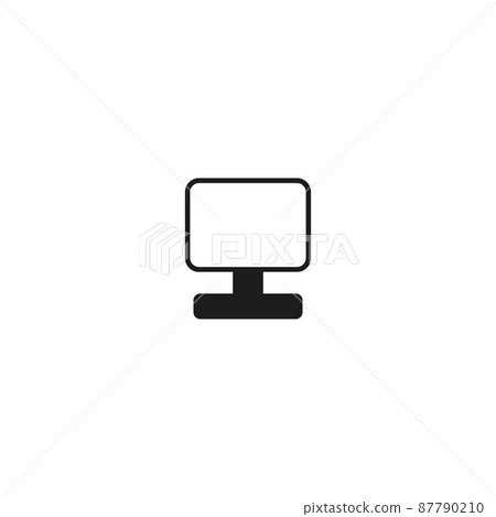 Monitor PC, Icon computer screen flat style with shadow on white background, stylish vector illustration for web design 87790210