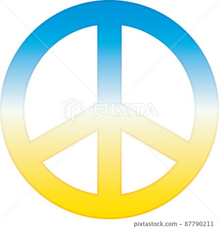 Symbol of Peace in Ukrainian Flag Colors Symbol of Peace in Ukrainian Flag Colors 87790211