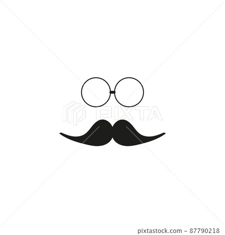 Old retro men s face accessories vector illustration on white background. Moustaches and eyeglasses icon. eps10 Old retro men s face accessories vector illustration on white background. Moustaches and eyeglasses icon. eps10 87790218