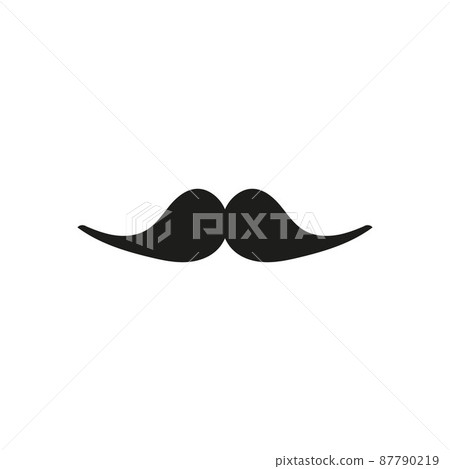 Mustache flat icon. Mustache web icon. Monochrome mustache isolated on background 87790219
