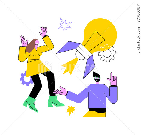 Creative idea abstract concept vector illustration. Creative team, idea management, insight notion, invention, breakthrough solution, finding inspiration, boost creativity abstract metaphor. 87790397