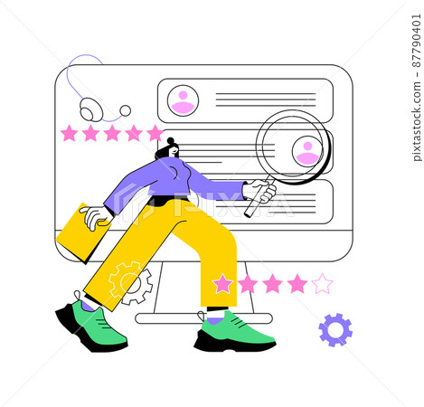 Customer self-service abstract concept vector illustration. E-support system, electronic proactive customer, online assistance, FAQs knowledge base, representative free shop abstract metaphor. 87790401
