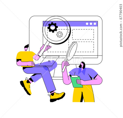 User research abstract concept vector illustration. Design project, online survey, reports and analytics, user experience, data and feedback, design agency, focus group, testing abstract metaphor. 87790403