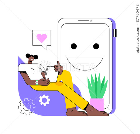 Personification abstract concept vector illustration. Personification design, human-like, flexible display, interactive device, user experience, facial expression, emotion AI abstract metaphor. Personification abstract concept vector illustration. Personification design, human-like, flexible display, interactive device, user experience, facial expression, emotion AI abstract metaphor. 87790478