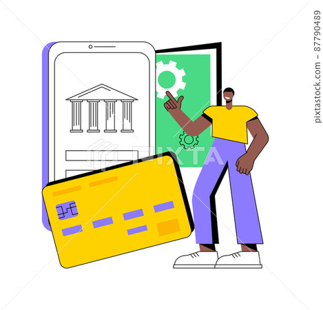 Card-on-File abstract concept vector illustration. Storing cardholder information, payment facilitation, card-on-file transaction, save details, consumer credentials, reward abstract metaphor. Card-on-File abstract concept vector illustration. Storing cardholder information, payment facilitation, card-on-file transaction, save details, consumer credentials, reward abstract metaphor. 87790489