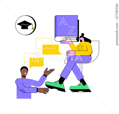 Bilingual immersion program abstract concept vector illustration. Early education program, foreign language elementary schooling, bilingual preschool, immersion teaching method abstract metaphor. Bilingual immersion program abstract concept vector illustration. Early education program, foreign language elementary schooling, bilingual preschool, immersion teaching method abstract metaphor. 87790500