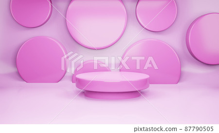 3D podium render of pink geometric background or texture. Bright pastel podium or pedestal backdrop. Blank minimal design concept. Stage for ceremony on pink pedestal background 3D podium render of pink geometric background or texture. Bright pastel podium or pedestal backdrop. Blank minimal design concept. Stage for ceremony on pink pedestal background 87790505