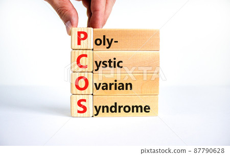 PCOS poly-cystic ovarian syndrome symbol. Concept words PCOS poly-cystic ovarian syndrome on blocks on a beautiful white background. Medical PCOS poly-cystic ovarian syndrome concept. PCOS poly-cystic ovarian syndrome symbol. Concept words PCOS poly-cystic ovarian syndrome on blocks on a beautiful white background. Medical PCOS poly-cystic ovarian syndrome concept. 87790628