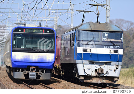 Sobu Main Line Sakura-Monoi JR East E235 series 1000 series F-08 formation, JR Freight EF210-170 Sobu Main Line Sakura-Monoi JR East E235 series 1000 series F-08 formation, JR Freight EF210-170 87790799
