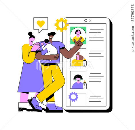 Child care online platform abstract concept vector illustration. Daycare center search platform, babysitter online catalog, find child care service, information for parents abstract metaphor. Child care online platform abstract concept vector illustration. Daycare center search platform, babysitter online catalog, find child care service, information for parents abstract metaphor. 87790878
