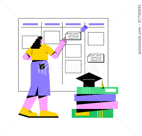 School curriculum abstract concept vector illustration. Homeschooling program, K-12 school subjects, education, teaching plan, curriculum overview, academic course content abstract metaphor. 87790895