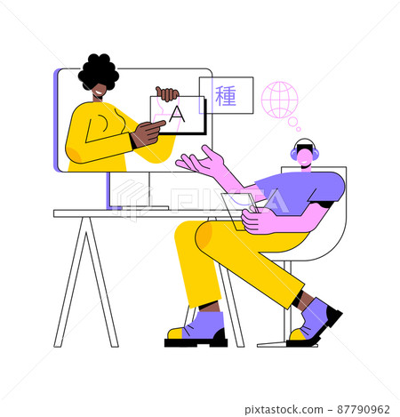 Online language school abstract concept vector... - Stock Illustration ...