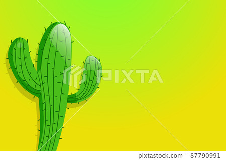 Tall succulent cactuses with thorns on color background. Vector drawing set illustration for icon, game, packaging, banner. Wild west, western, cowboy concept. Copy spase Tall succulent cactuses with thorns on color background. Vector drawing set illustration for icon, game, packaging, banner. Wild west, western, cowboy concept. Copy spase 87790991