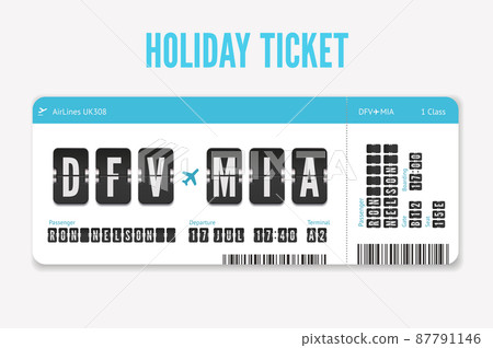 Airplane Flight ticket design with passenger name, date and destination Airplane Flight ticket design with passenger name, date and destination 87791146