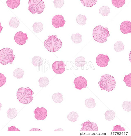 Hand drawn vector illustrations - seamless pattern of seashells. Hand drawn vector illustrations - seamless pattern of seashells. 87792457