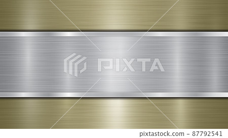 Metal background with polished plate Metal background with polished plate 87792541