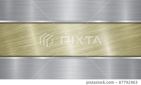 Metal background with polished plate Metal background with polished plate 87792863