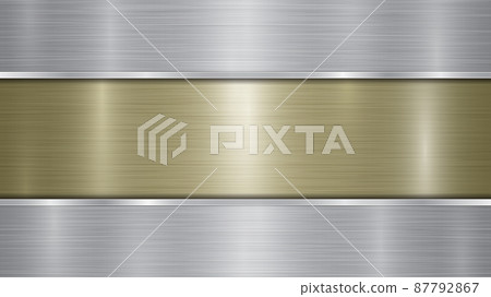 Metal background with polished plate Metal background with polished plate 87792867