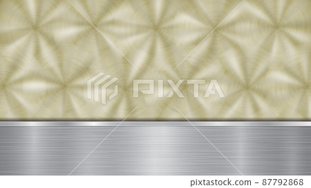 Metal background with polished plate Metal background with polished plate 87792868
