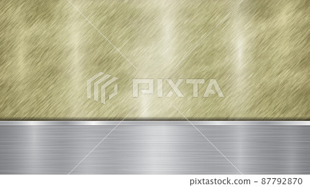 Metal background with polished plate Metal background with polished plate 87792870
