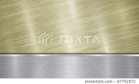 Metal background with polished plate 87792872