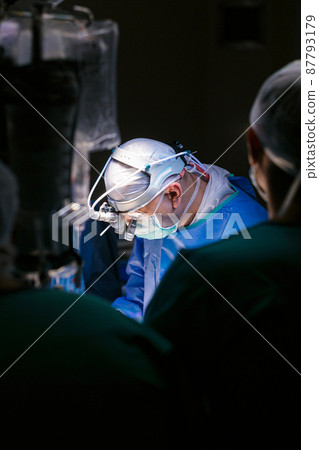 Surgeons in the operating room with a patient 87793179