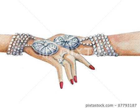 水彩，手，手鐲 87793187