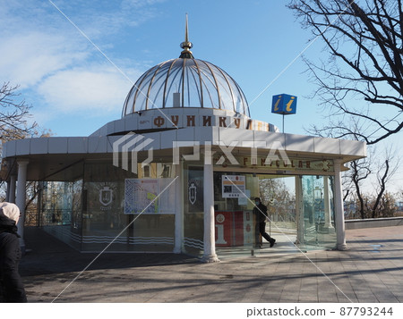 Cable car ticket office along the Odessa stairs in Uklana 87793244