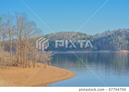 Broken Bow Lake at Beavers Bend State Park in Broken Bow, Oklahoma 87794798