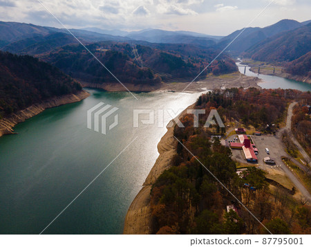 Autumn Miboro Lake, taken in November 2021 aerial photography 87795001
