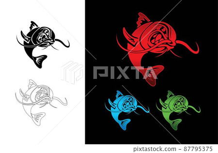 Angry Cat fish Logo Vector Angry Cat fish Logo Vector 87795375