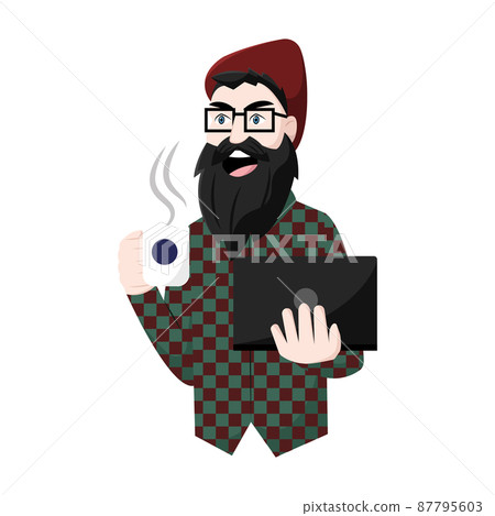 Isolated male hipster character cartoon Vector 87795603
