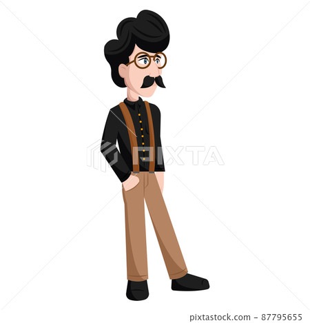 Isolated male hipster character cartoon Vector 87795655