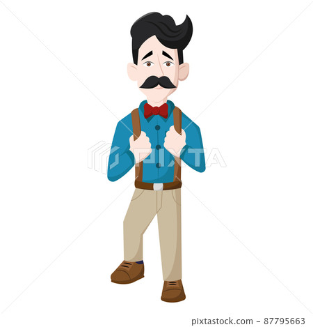 Isolated male hipster character cartoon Vector 87795663