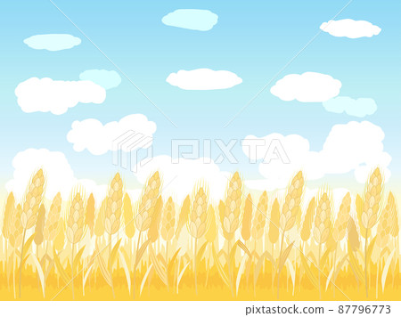 描繪麥田的插圖 87796773