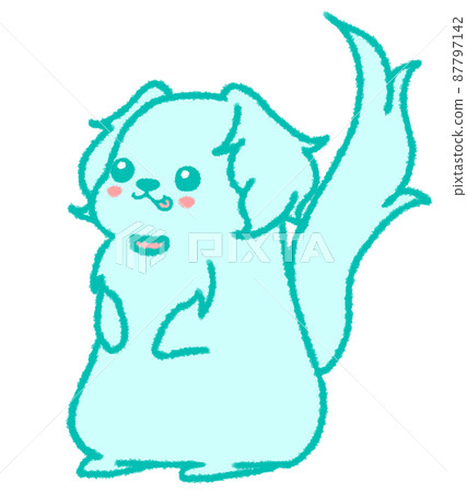 Dachshund (light blue) that sits down and sticks out the tongue Dachshund (light blue) that sits down and sticks out the tongue 87797142