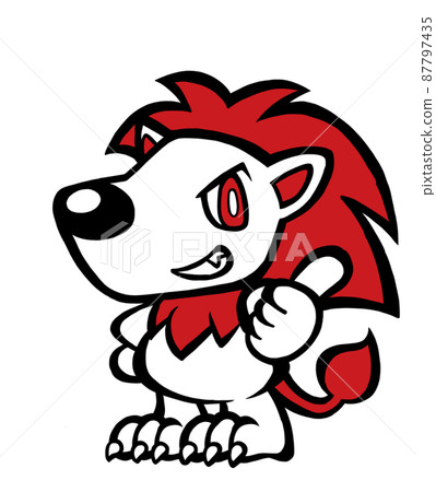 White lion with thumbs up White lion with thumbs up 87797435
