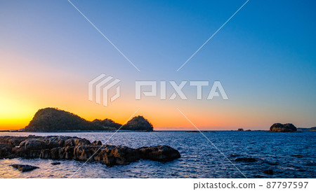 Seaside evening landscape Seaside evening landscape 87797597