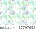 Watercolor-style leaf pattern Botanical pattern Swatch Transparency Leaf veins 87797652