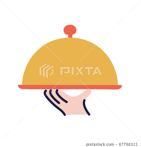 Serving. Hand Drawn Doodle Cooking Icon. Serving. Hand Drawn Doodle Cooking Icon. 87798321