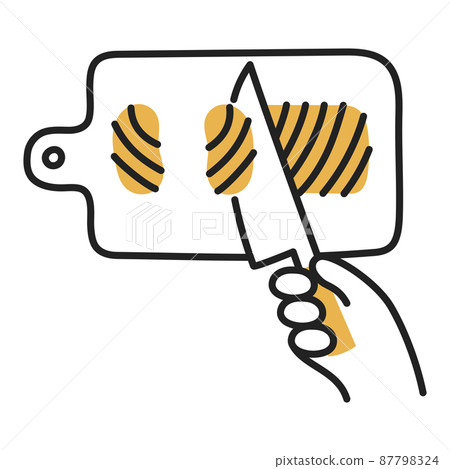 Salmon sashimi. Hand Drawn Doodle Cooking Icon. Salmon sashimi. Hand Drawn Doodle Cooking Icon. 87798324
