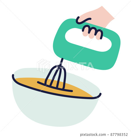 Hand mixer. Hand Drawn Doodle Cooking Icon. 87798352
