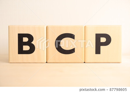 BCP (Business Continuity Plan) wooden alphabet block (logo, icon, text) 87798605