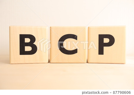 BCP (Business Continuity Plan) wooden alphabet block (logo, icon, text) 87798606
