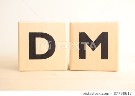 DM (DM Direct Mail) wooden alphabet block (logo, icon, text) 87798612