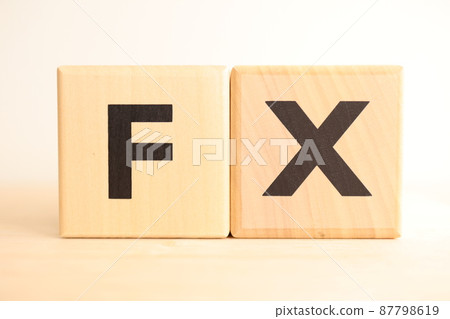 FX(FX/外匯保證金交易)木製字母塊(標誌/圖標/文字) FX(FX/外匯保證金交易)木製字母塊(標誌/圖標/文字) 87798619