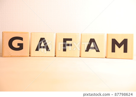GAFAM wooden alphabet block (logo icon text) GAFAM wooden alphabet block (logo icon text) 87798624