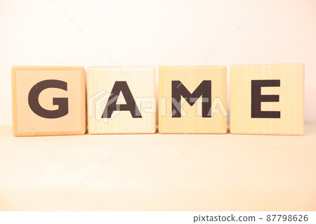GAME wooden alphabet block (logo, icon, text) GAME wooden alphabet block (logo, icon, text) 87798626