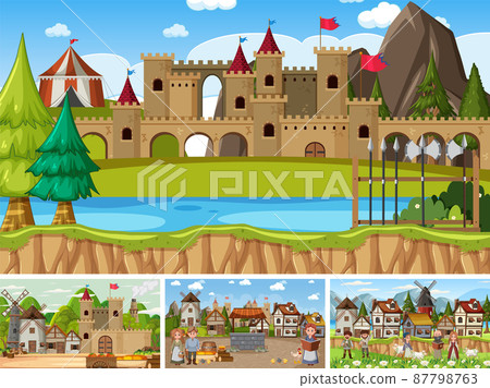 Set of different scene medieval Set of different scene medieval 87798763